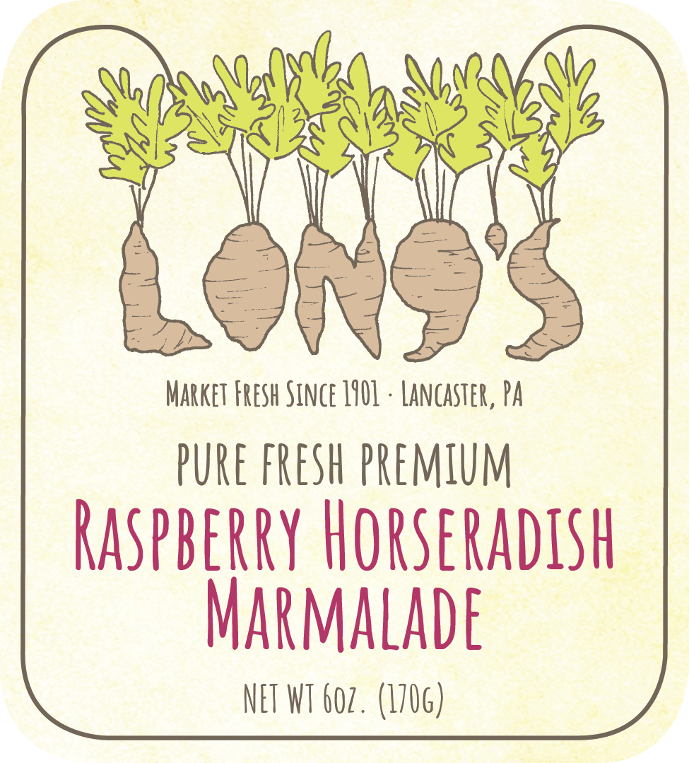 Long's Raspberry Horseradish Marmalade label (front)