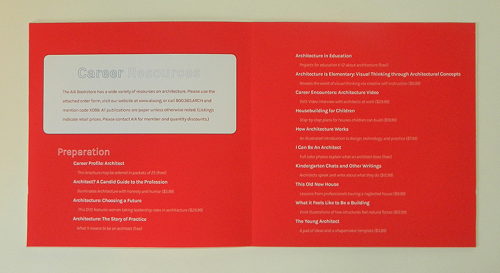 American Institute of Architects promo, sample spread