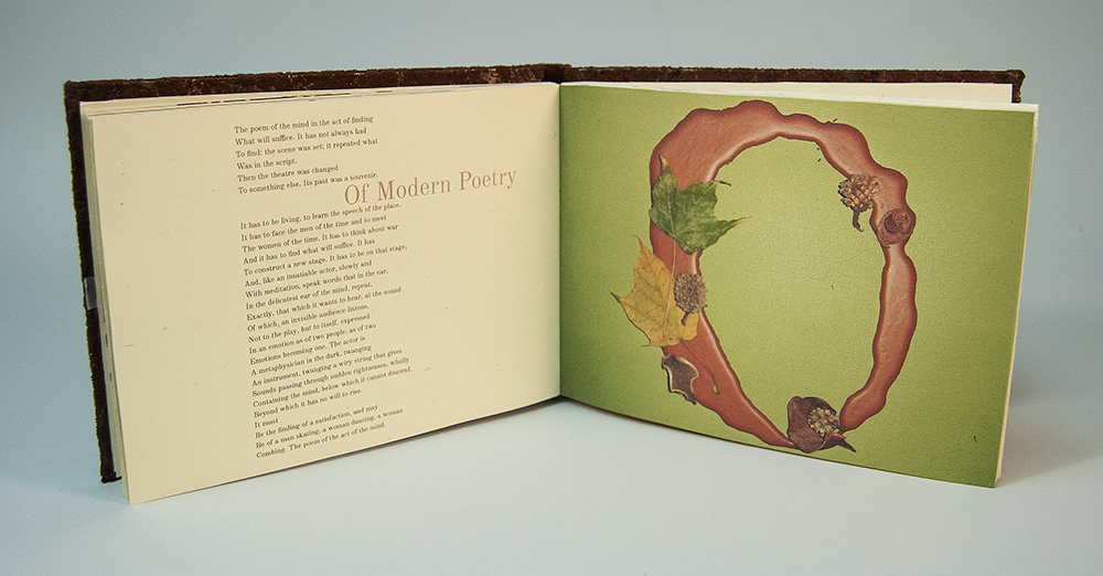 Wallace Stevens poetry book, O / "Of modern poetry" spread