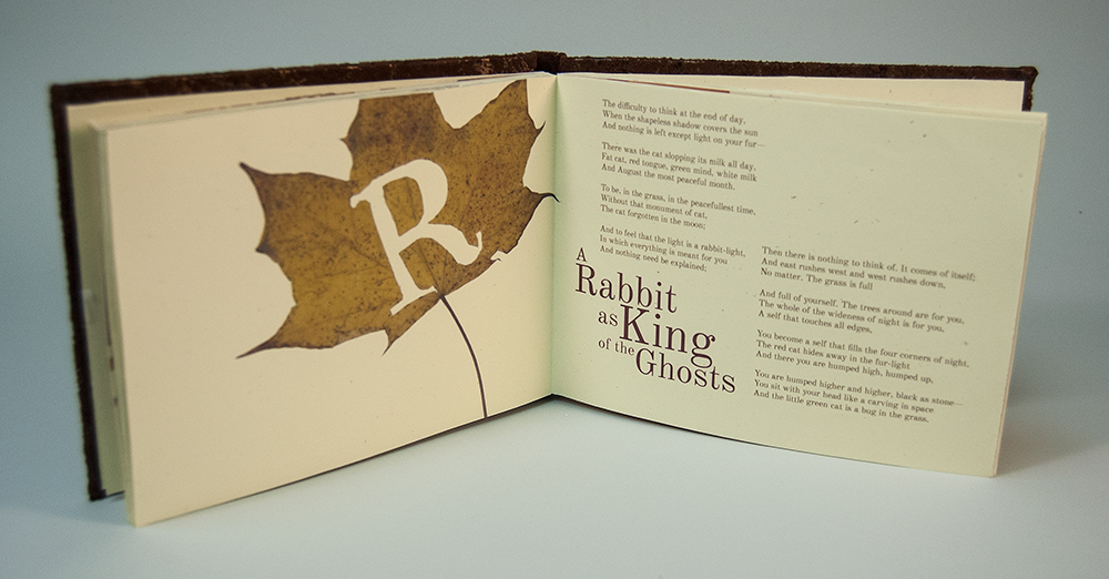 Wallace Stevens poetry book, R / "a Rabbit as king of the ghosts" spread